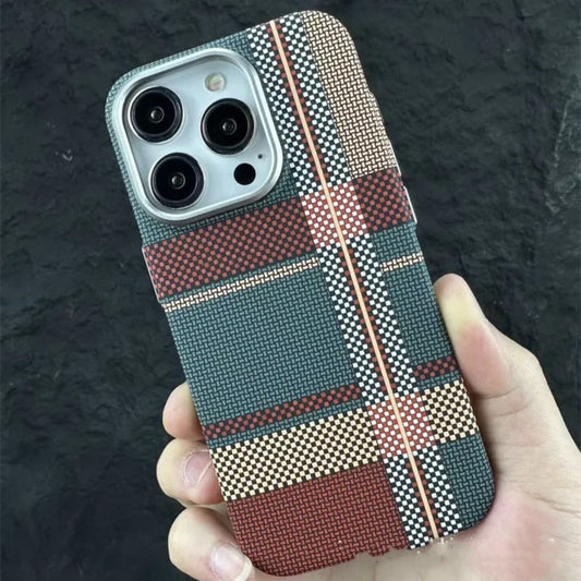 Stylish Kevlar-Patterned Magnetic Case for iPhone