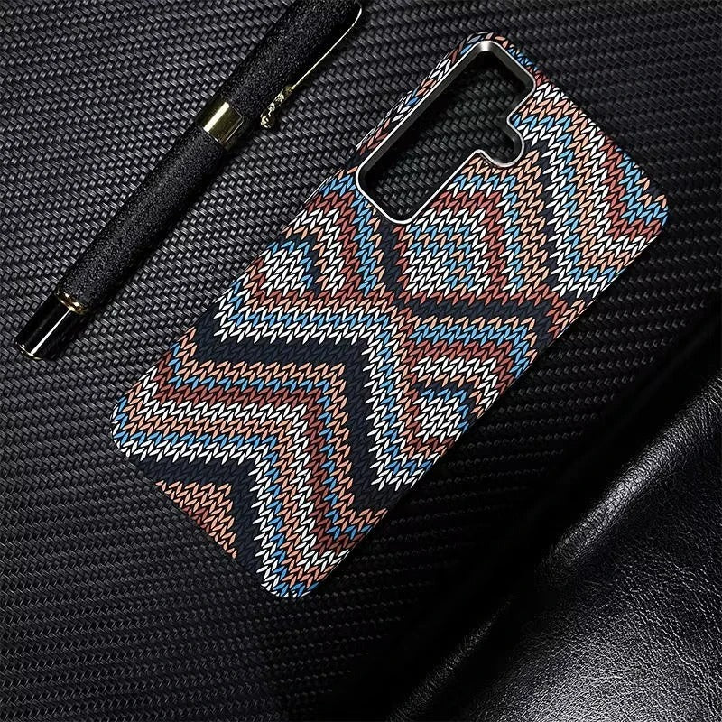 Trendy Carbon Fiber MagSafe Case for Samsung Galaxy S25 Ultra - Shockproof & Wireless Charging Compatible