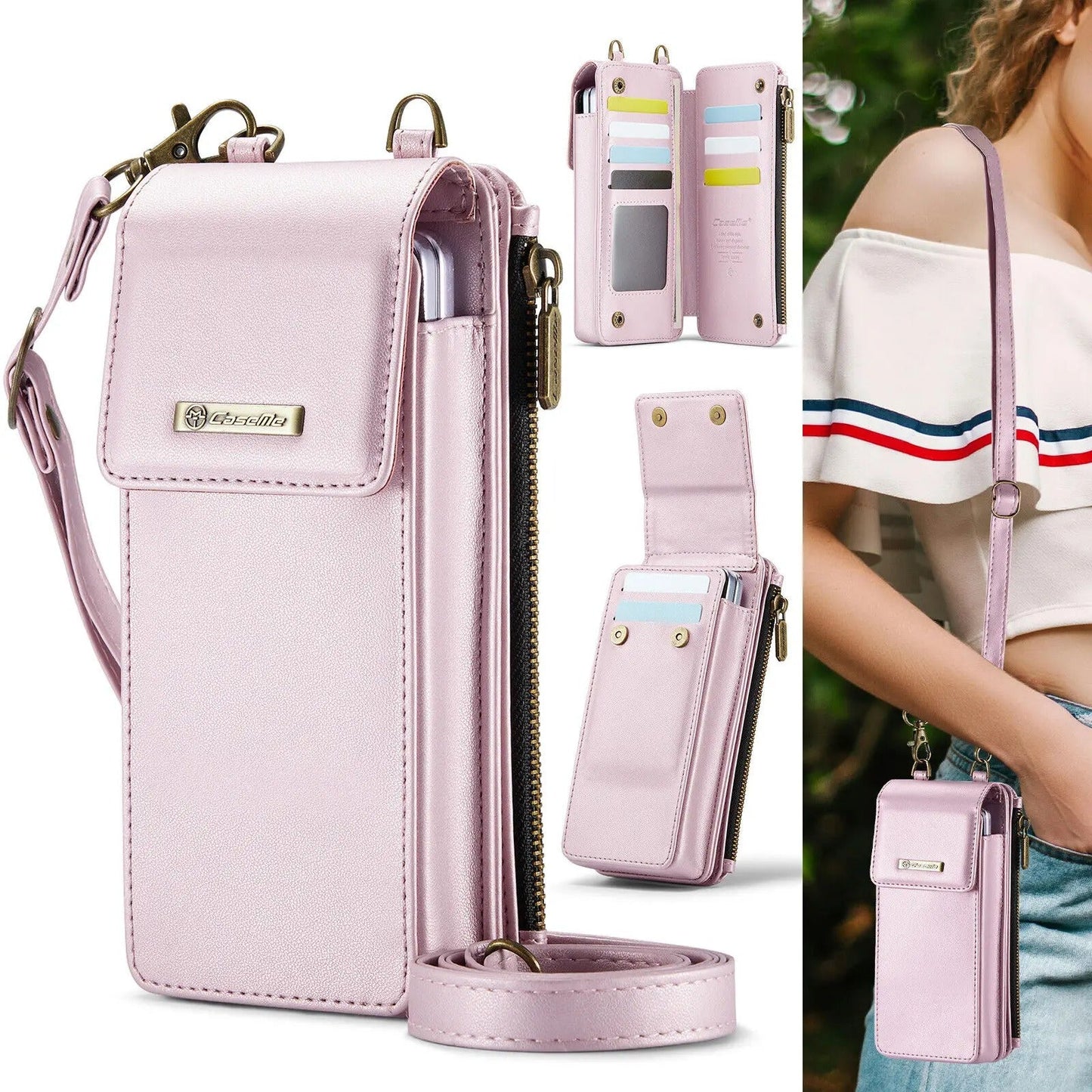 Chic Leather Mini Crossbody Bag Perfect for Galaxy Z Fold Series