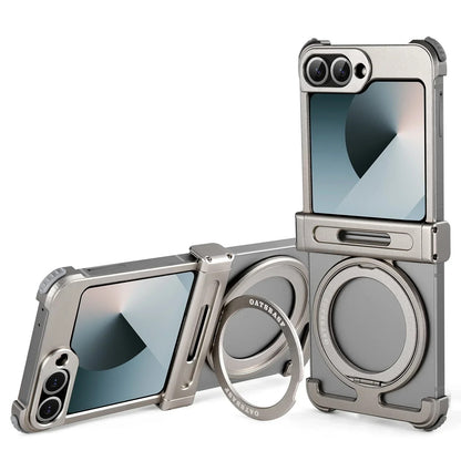 Magnetic Aluminum Frameless Galaxy Z Flip 6 Case with Airbag Corners