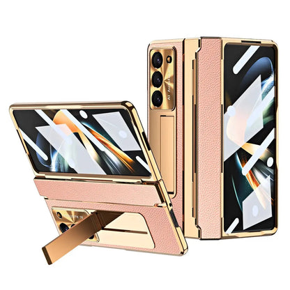 Premium Leather Kickstand Case for Galaxy Z Fold 6