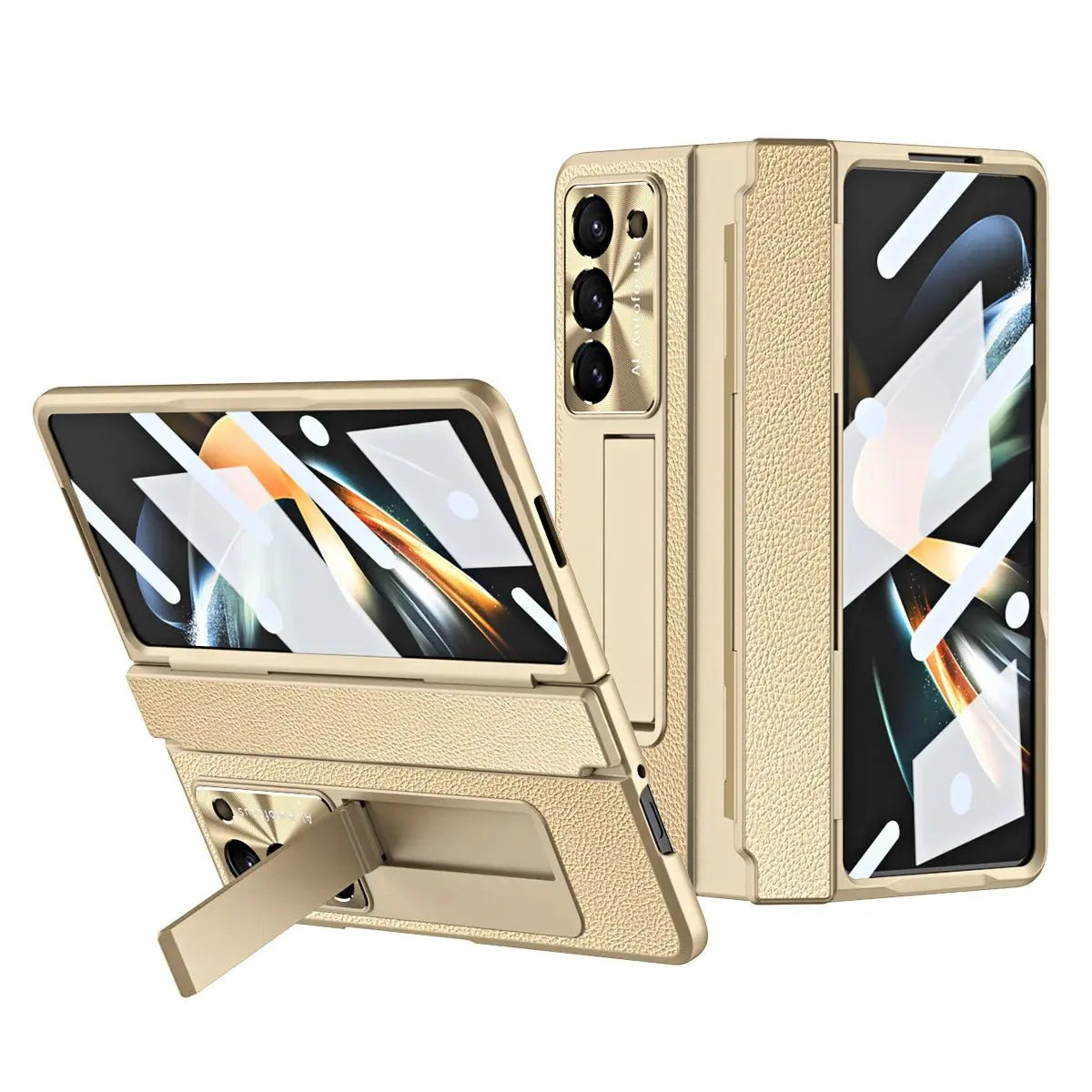 Premium Leather Kickstand Case for Galaxy Z Fold 6