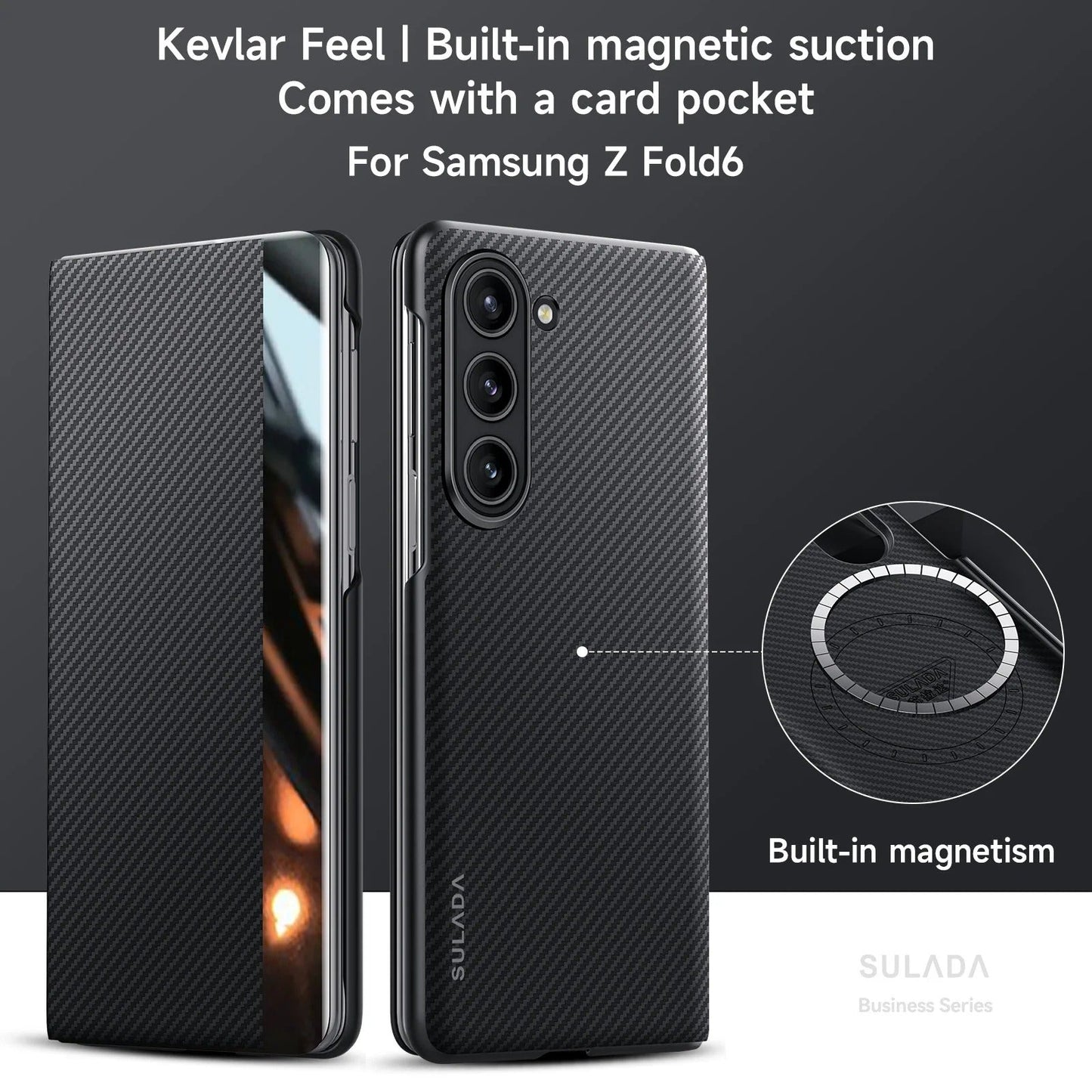 Sleek Kevlar Magnetic Wireless Charger Case for Galaxy Z Fold Series